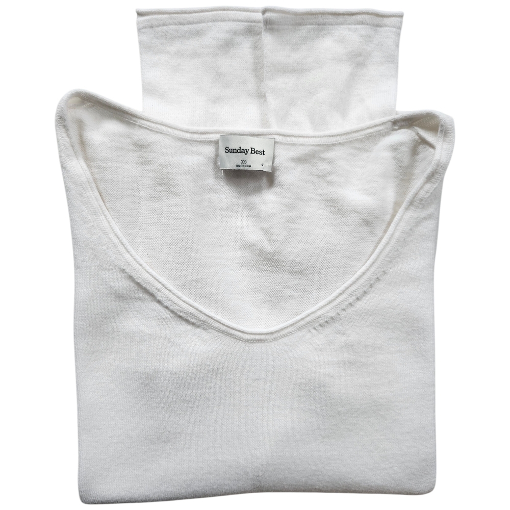 Aritzia Sunday Best Cashmere Blend Long Sleeve Top – White – Size XS